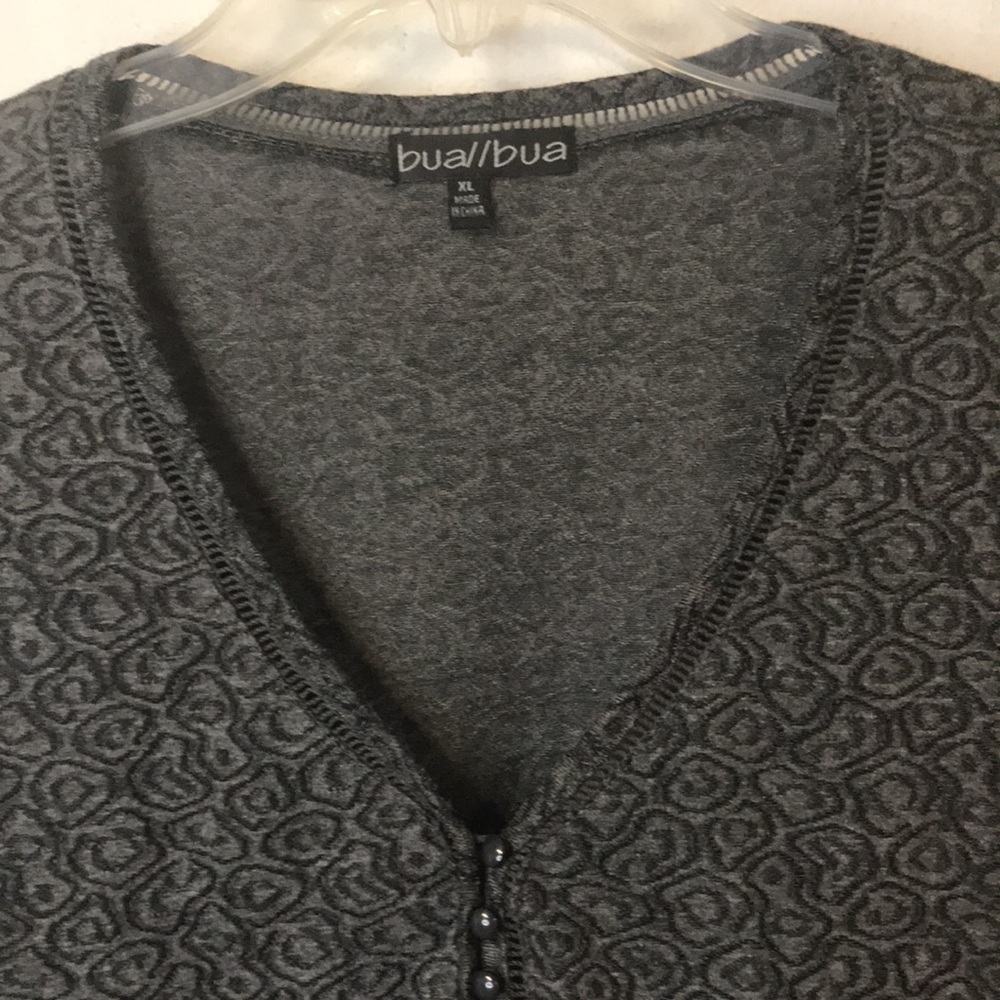 Bua Bua Women’s Tunic Top Size L Gray Front Butto… - image 2